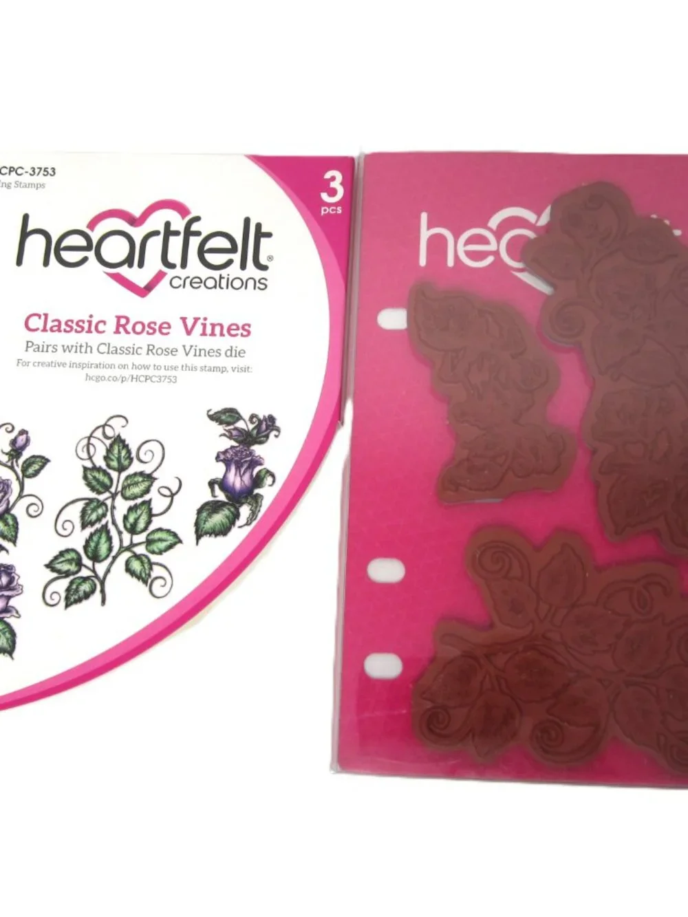 Heartfelt Creations Classic Rose Vines Cling Stamps & Craft Dies NEW Floral